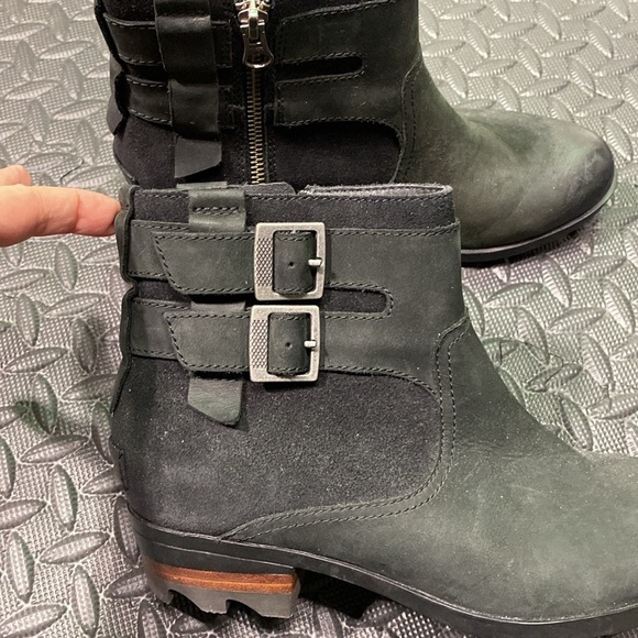 Sorel Lolla Waterproof Leather Ankle Boot, Zip Closure Black, NWOT - Picture 5 of 10